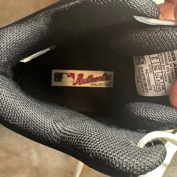 NEW Under Armour Mid TPU Baseball Cleats Men Size 6.5 Black White 1278738-011 - Picture 8 of 10